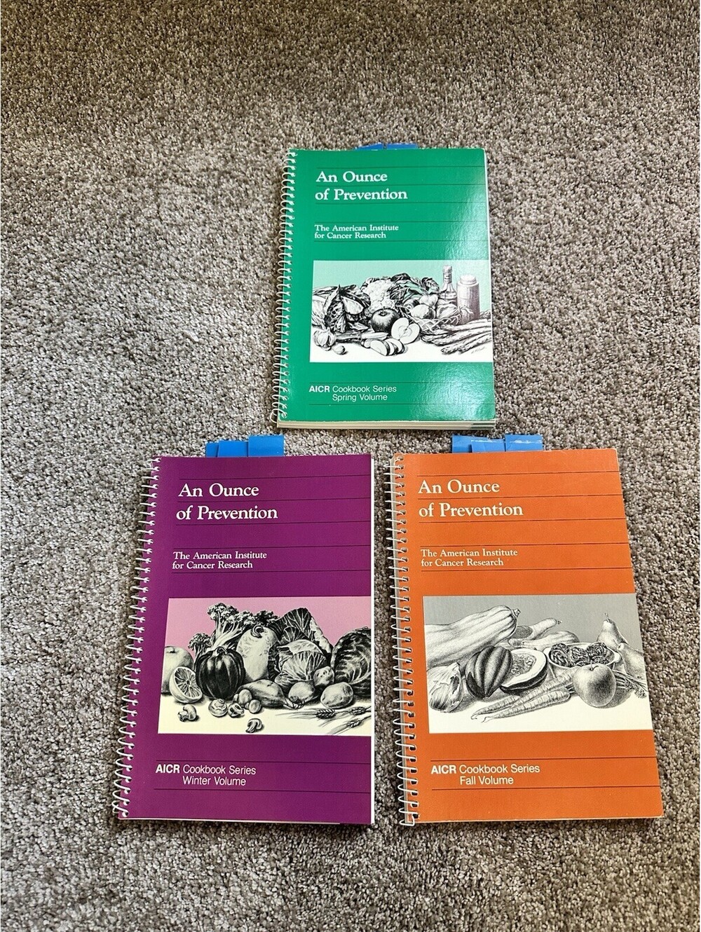 VTG LOT SET Of 3 An Ounce Of Prevention Cookbook American Institute of Cancer